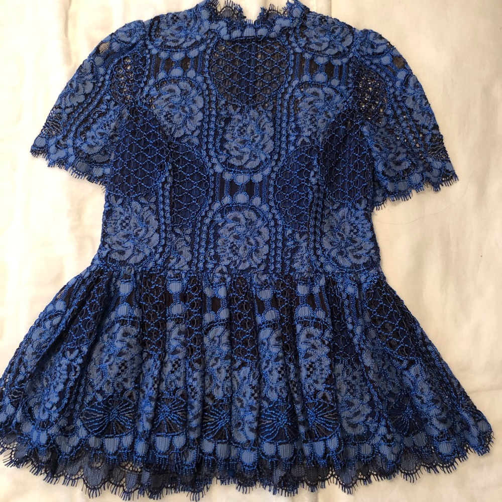 Alexis blue lace top